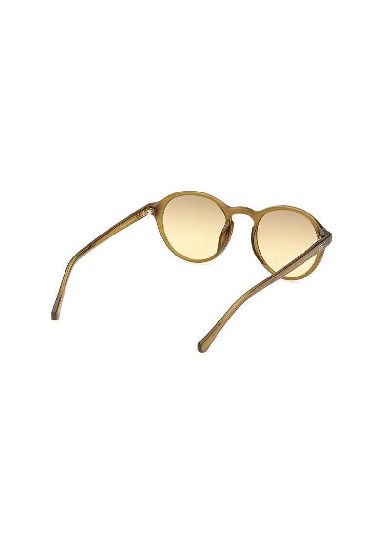 GUESS Men's UV Protection Round Shape Sunglasses - GU0006296F51 - Lens Size: 51 Mm - Shiny Dark Green - Image 5